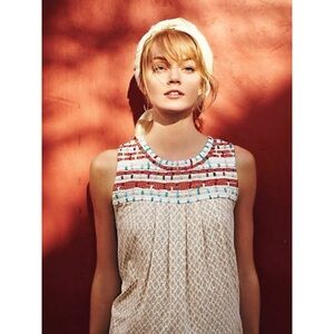 Meadow Rue by Anthropologie intricate stitch-work sleeveless top (small)